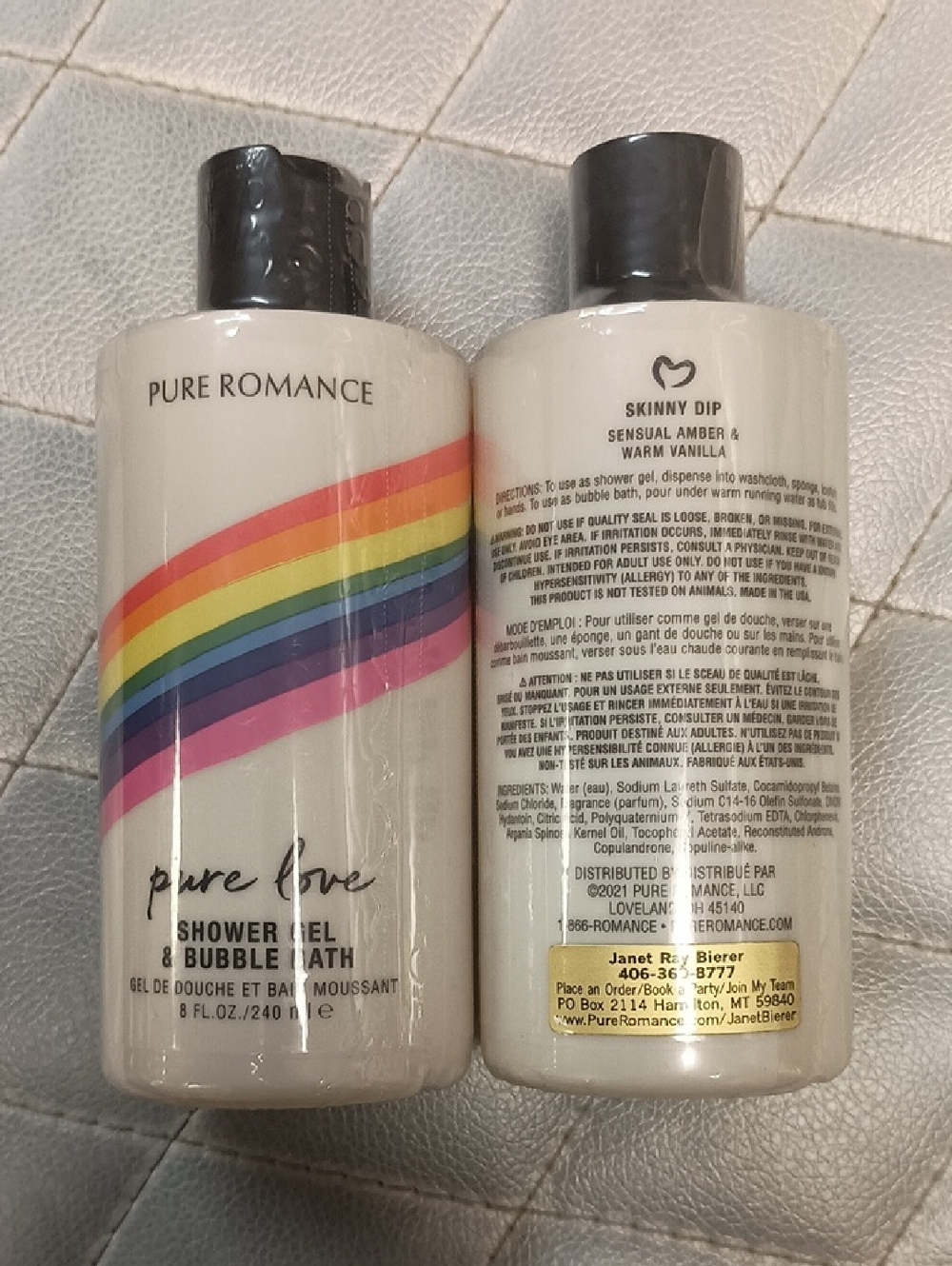 Pure Romance Pure Love Shower Gel & Bubble Bath — Rainbow Stripe For June Pride